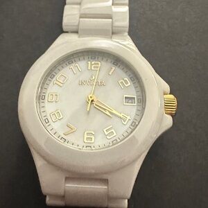 Invicta Ladies White ceramic watch model #12648  34mm